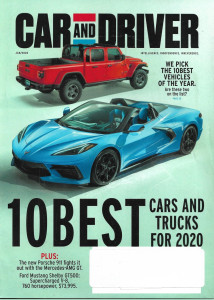 CAR & DRIVER 2020 JAN - 10 BEST, PORSCHE 911 v MERCEDES-AMG GT, SHELBY GT500